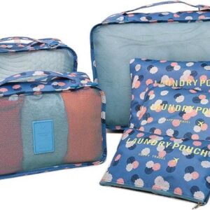 Packing Cubes Set Blauw Print