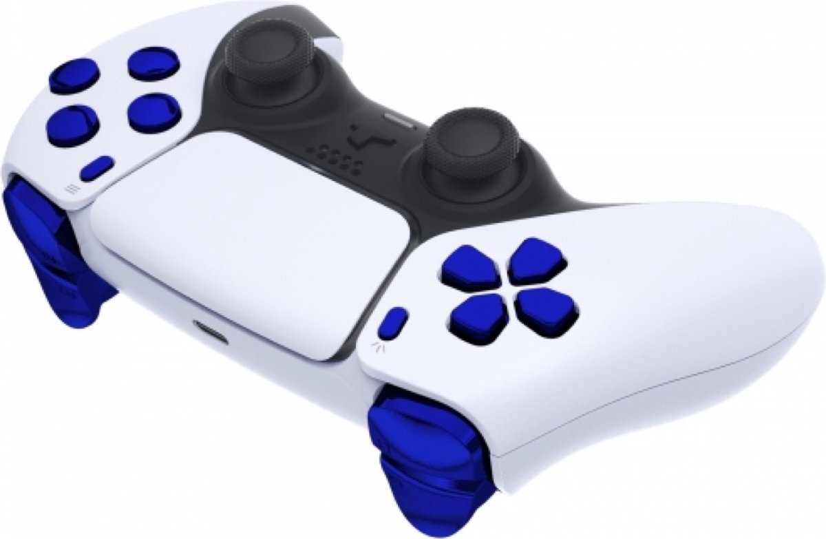 Ps5 button set blauw chrome zijkant