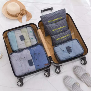 Packing Cubes (set van 6) - Blauw Groen Print (kopie)