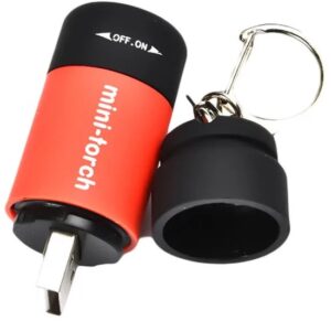 USB Led Zaklamp met sleutelhanger - Rood