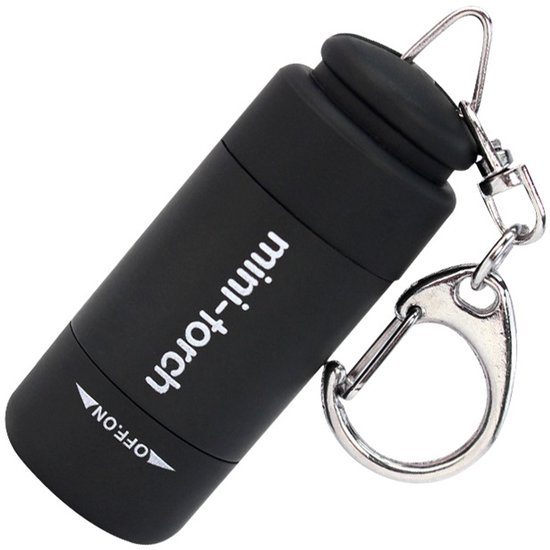 USB Led Zaklamp met sleutelhanger - Zwart