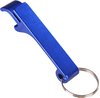 Blauwe shotgun blikopener en flesopener sleutelhanger