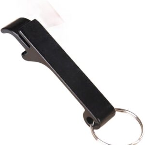 Zwarte shotgun blikopener en flesopener sleutelhanger