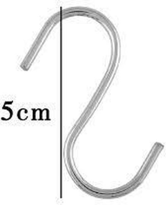 Metalen S-haken 16 stuks detail