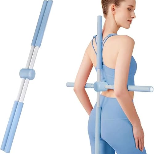 Blauwe postuur corrector stang voor schouders en rug