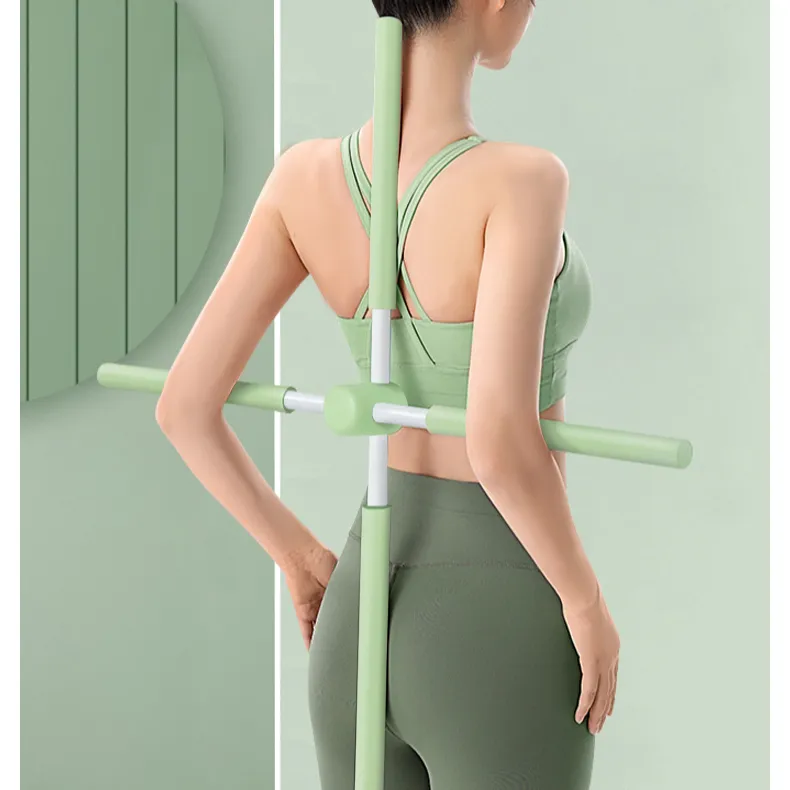 Groene postuur corrector stang voor schouders en rug
