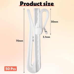 Verstelbare Gordijnhaken – 7 cm – 50 stuks – Wit